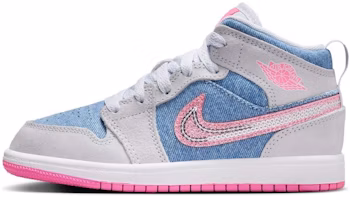(Preschool) Air Jordan 1 Mid SE 'Denim Sequin' HQ1998-400 (Preschool) Air Jordan 1 Mid SE 'Denim Sequin' HQ1998-400