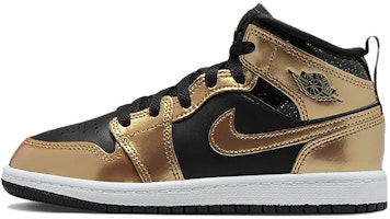 (Preschool) Air Jordan 1 Mid SE 'Metallic Gold Black' DR6968-071 (Preschool) Air Jordan 1 Mid SE 'Metallic Gold Black' DR6968-071