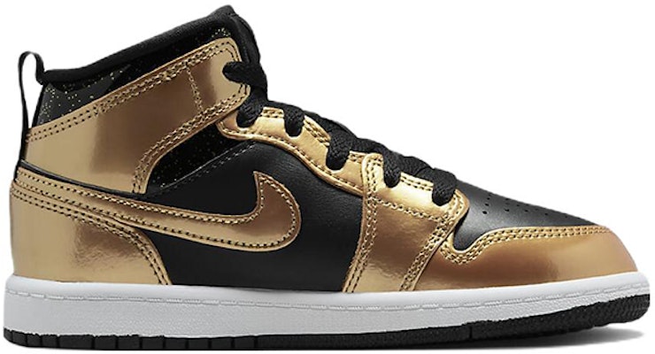 (Preschool) Air Jordan 1 Mid SE 'Metallic Gold Black' DR6968-071 Order (Preschool) Air Jordan 1 Mid SE 'Metallic Gold Black' DR6968-071