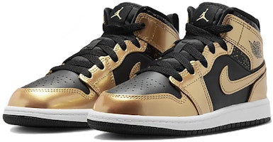 (PS) Air Jordan 1 Mid SE 'Emas Metalik Hitam' DR6968-071 Lookbook (PS) Air Jordan 1 Mid SE 'Emas Metalik Hitam' DR6968-071
