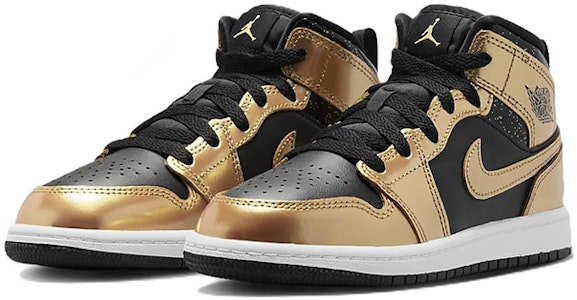 (PS) Air Jordan 1 Mid SE 'Emas Metalik Hitam' DR6968-071 Lookbook (PS) Air Jordan 1 Mid SE 'Emas Metalik Hitam' DR6968-071
