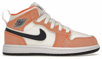 (Preschool) Air Jordan 1 Mid SE 'Orange Suede' DV1341-800 (Preschool) Air Jordan 1 Mid SE 'Orange Suede' DV1341-800
