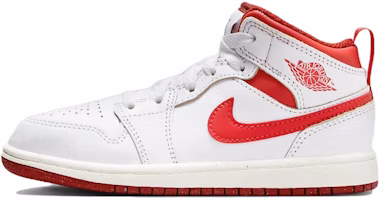 (Preschool) Air Jordan 1 Mid SE 'White Dune Red' FJ3467-160 (Preschool) Air Jordan 1 Mid SE 'White Dune Red' FJ3467-160