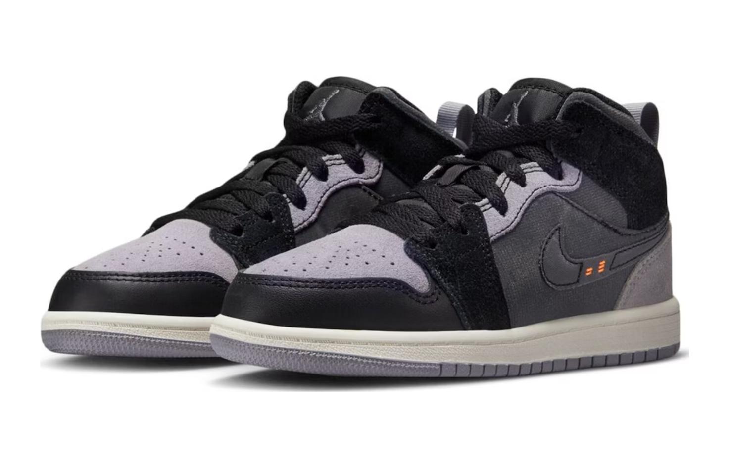 Lookbook (PS) 에어 조던 1 미드 SE 크래프트 "인사이드 아웃 블랙" DV0436-001