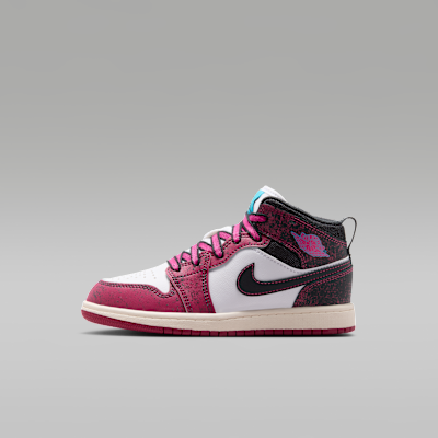 (Preschool) Air Jordan 1 Mid SE Sweet Beet/Off Noir/White/Desert Pink II0591-600