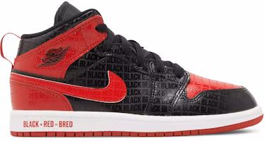 (Preschool) Air Jordan 1 Mid SS 'Black + Red = Bred' DM9651-001 (Preschool) Air Jordan 1 Mid SS 'Black + Red = Bred' DM9651-001