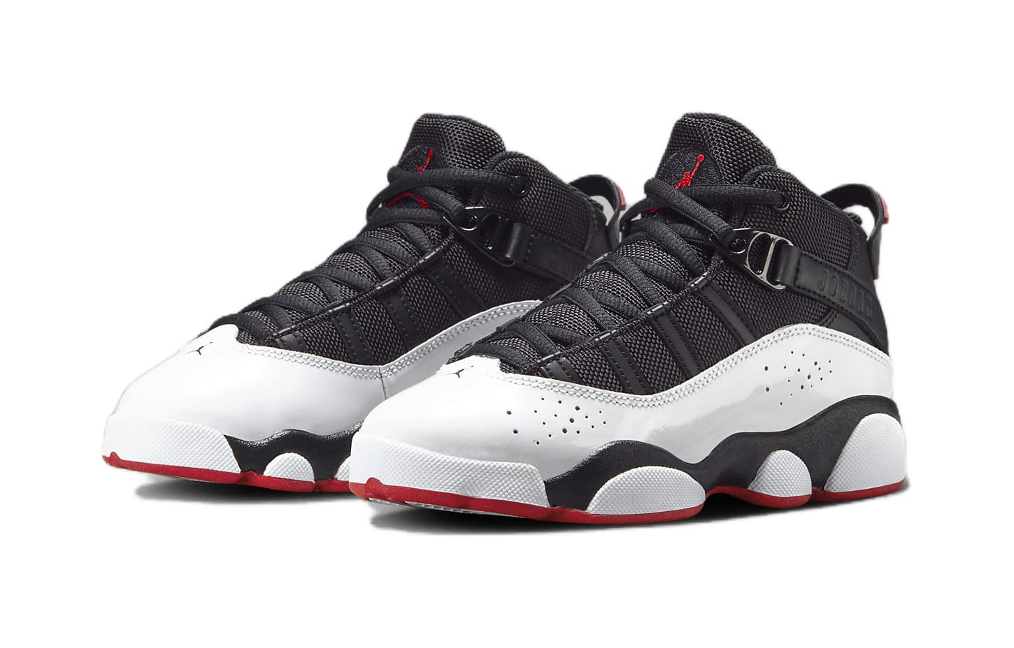 Lookbook (PS) Air Jordan 6 Rings 'Negro Rojo Varsity' 323432-067