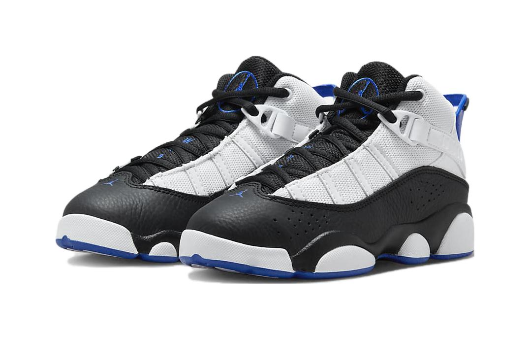 Lookbook 中童 Jordan Air Jordan 6 Rings BP 防滑防踢 中幫 兒童籃球鞋 白黑