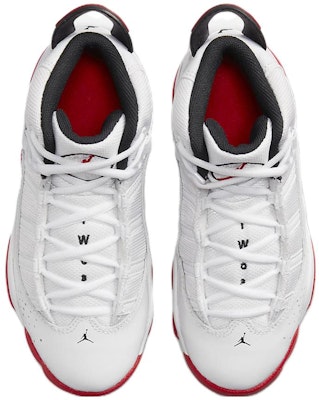 (Preschool) Air Jordan 6 Rings 'White University Red' 323432-160 Shop (Preschool) Air Jordan 6 Rings 'White University Red' 323432-160
