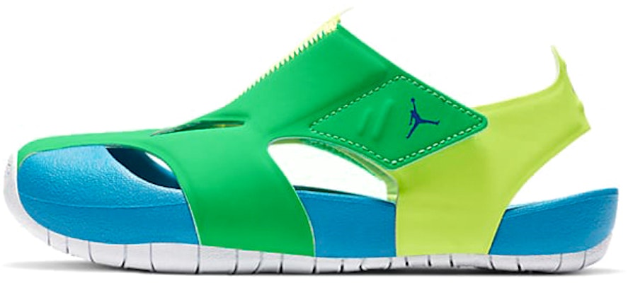 (Preschool) Air Jordan Flare Casual Colorblock Green Blue Yellow Sandals 'Green Blue Yellow' CI7849-300 Buy (Preschool) Air Jordan Flare Casual Colorblock Green Blue Yellow Sandals 'Green Blue Yellow' CI7849-300