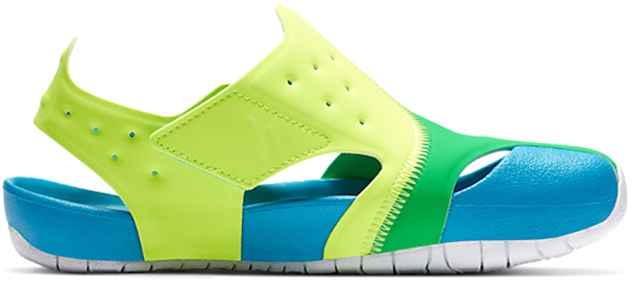 (Preschool) Air Jordan Flare Casual Colorblock Green Blue Yellow Sandals 'Green Blue Yellow' CI7849-300 Order (Preschool) Air Jordan Flare Casual Colorblock Green Blue Yellow Sandals 'Green Blue Yellow' CI7849-300