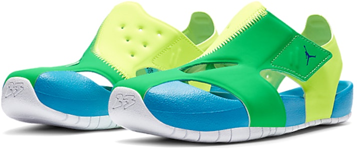 (PS) Air Jordan Flare Kasual Colorblock Hijau Biru Kuning Sandal 'Hijau Biru Kuning' CI7849-300 Lookbook (PS) Air Jordan Flare Kasual Colorblock Hijau Biru Kuning Sandal 'Hijau Biru Kuning' CI7849-300