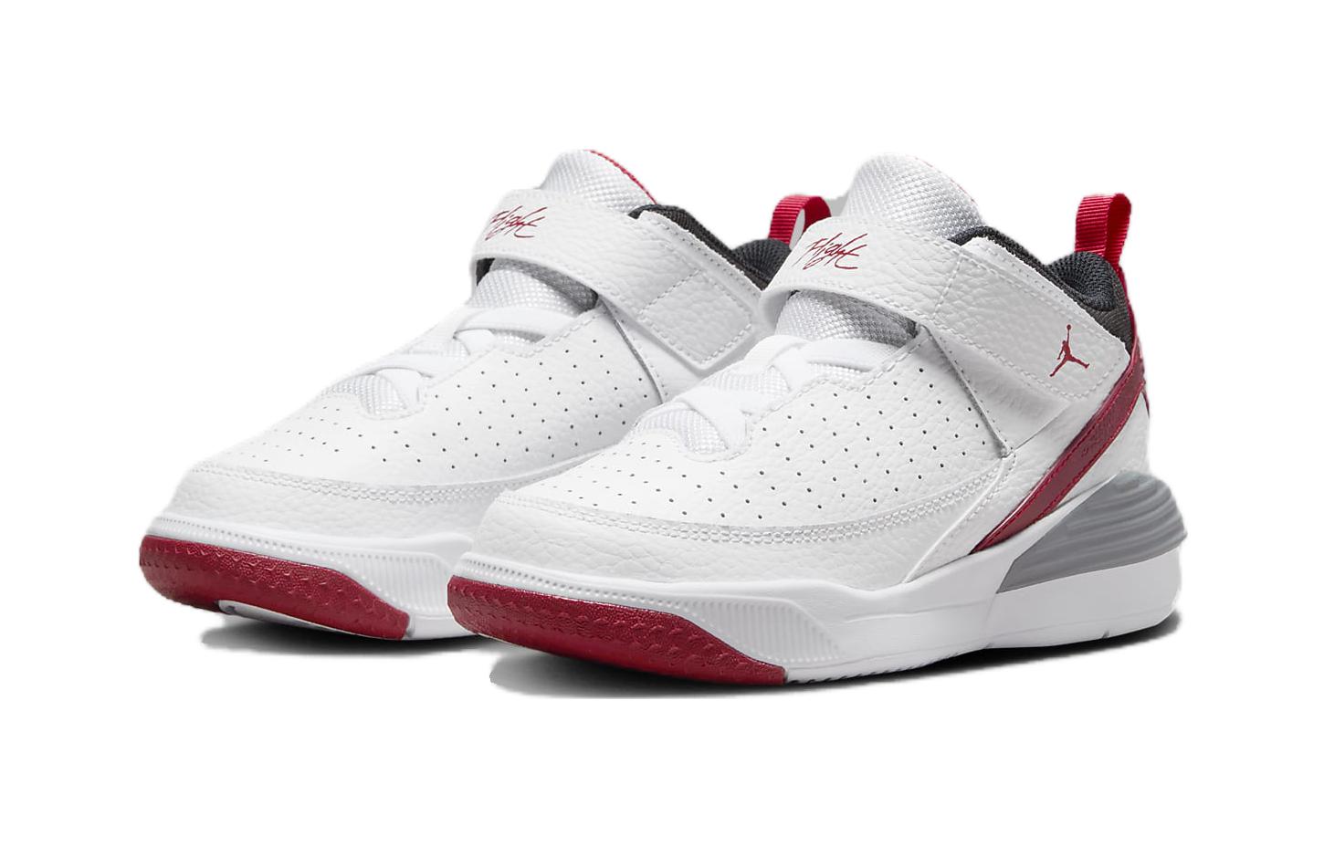 Lookbook （學齡前）Air Jordan Max Aura 5 '白色大學紅' DZ4354-101