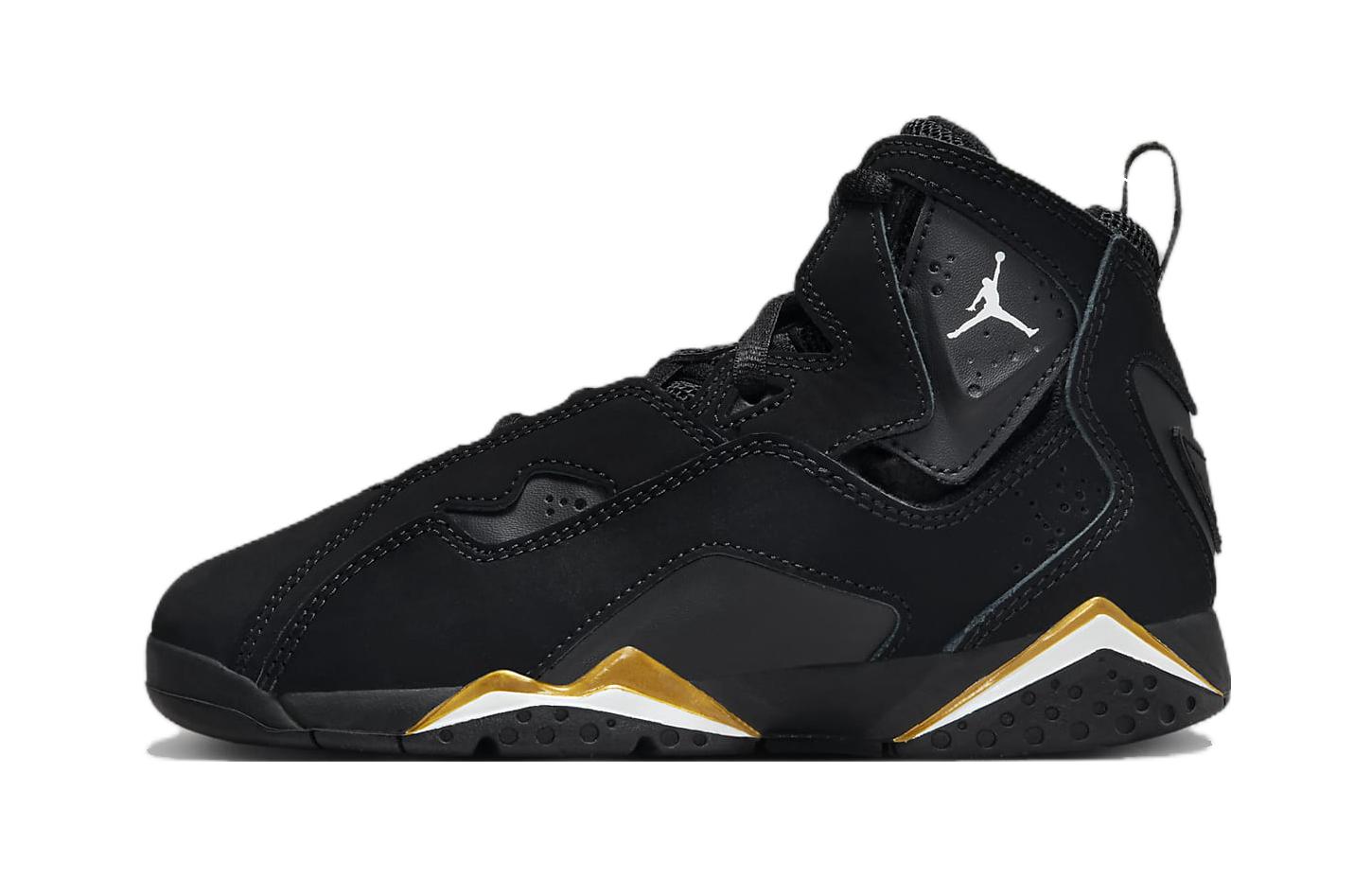 (Preschool) Air Jordan True Flight 'Black Metallic Gold' 343796-017