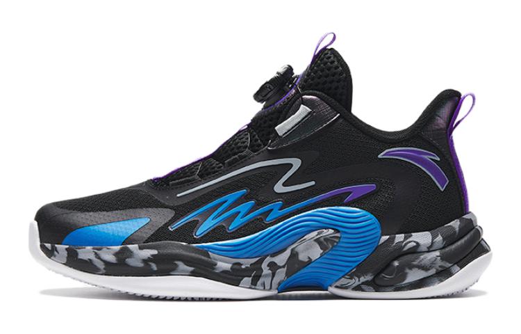 (Preschool) Anta 'Black Purple' Basketball Low 'Kuangchao Shock Absorbing' A312331108-4