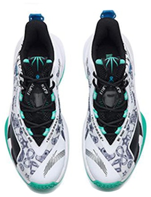 (Youth) Anta Mid Top Basketball Shoes 'White Black Green' 312231117-2 Shop (Youth) Anta Mid Top Basketball Shoes 'White Black Green' 312231117-2