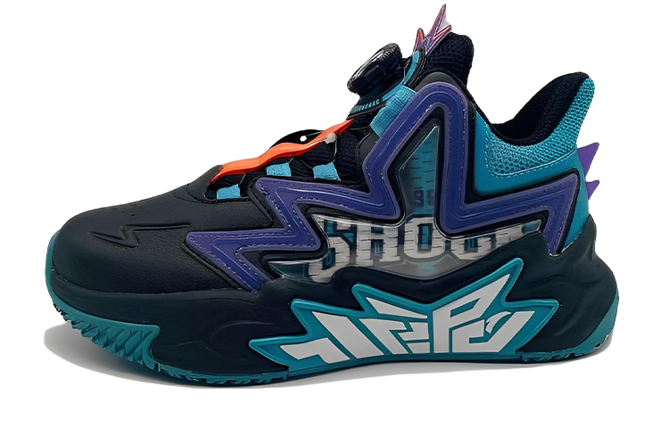 blue and purple basketball shoes
