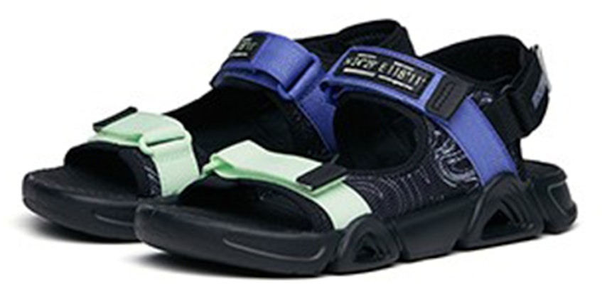 (Preschool) Anta Breathable Beach Sandals 'Black Green Purple' 312226961-2 Lookbook (Preschool) Anta Breathable Beach Sandals 'Black Green Purple' 312226961-2