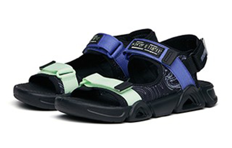 Lookbook (Preschool) Anta Breathable Beach Sandals 'Black Green Purple' 312226961-2