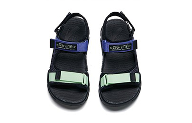 Shop (Preschool) Anta Breathable Beach Sandals 'Black Green Purple' 312226961-2