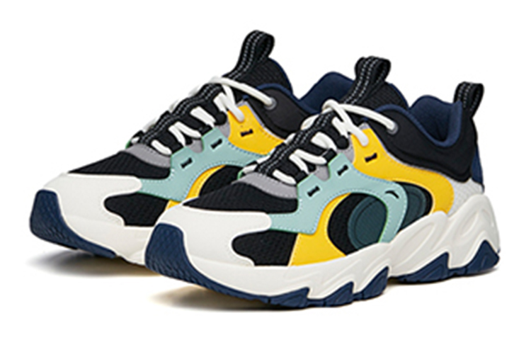 Lookbook (Preschool) Anta Breathable Mesh Dad Shoe 'Black Yellow' 312148886-2