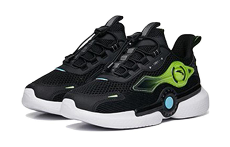 Lookbook (Preschool) Anta Breathable Mesh Sneakers 'Black Green' 312238809-2