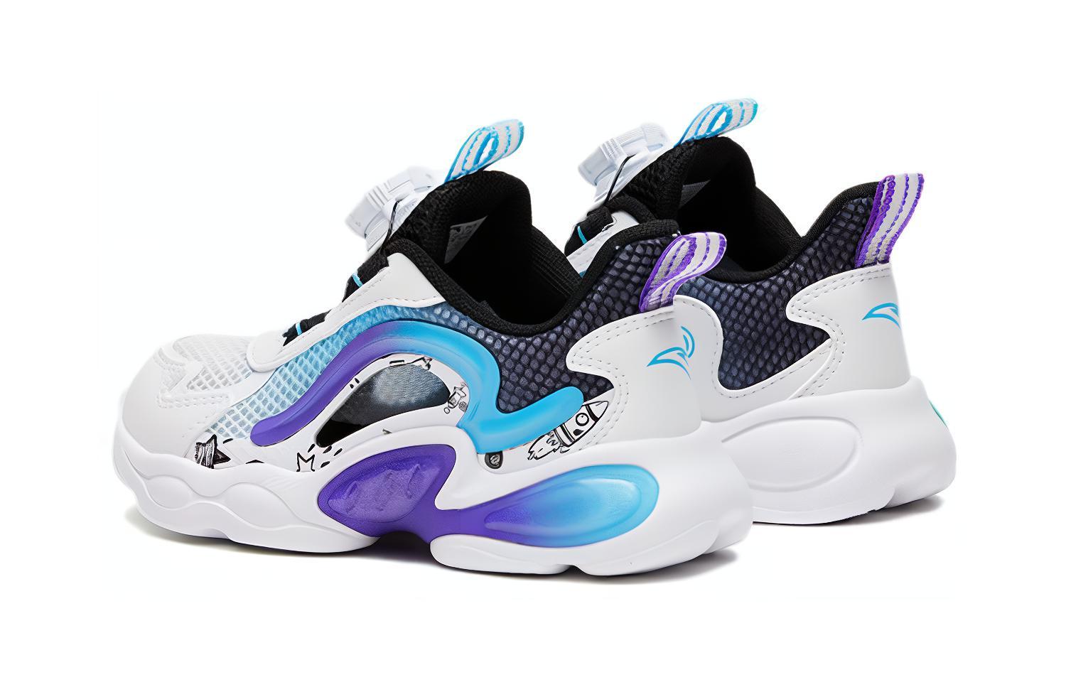 Shop (Preschool) Anta Casual Low 'Black White Blue Purple' 312339981-3