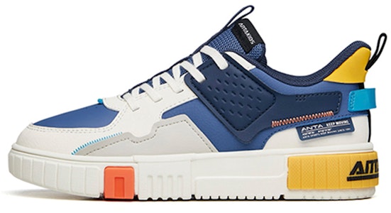 大童 Anta安踏 休閒 防滑耐磨 低筒 童鞋 板鞋 白藍黃拼接 Buy 大童 Anta安踏 休閒 防滑耐磨 低筒 童鞋 板鞋 白藍黃拼接