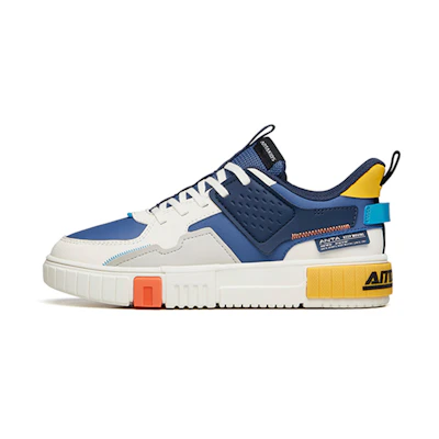 (PS) Anta Casual Low 'White Blue Yellow Patchwork'