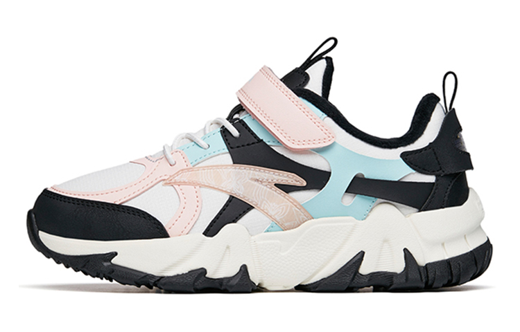 (Preschool) Anta Casual Velcro Running Shoe 'White Pink Blue Black Fleece' 322146970-2