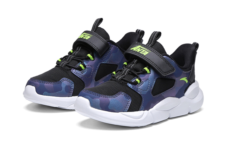 Lookbook (Preschool) Anta Comfort Velcro Running 'Black Green' 312219981-1
