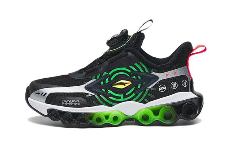 (Preschool) Anta Energy Ring 'Black Silver Green with Fleece' 312249901-10