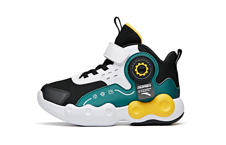 (Preschool) Anta Energy Ring Basketball Training Shoes 'Black White Green' A312139932A-2