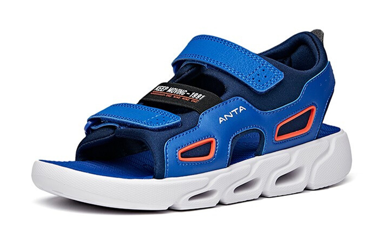 Order (Preschool) Anta Energy Ring Tech Velcro 'Bright Blue Outdoor Open-Toe Sport Sandals' 312126969A-3