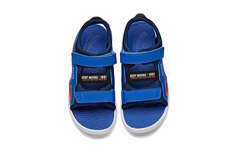 Lookbook (Preschool) Anta Energy Ring Tech Velcro 'Bright Blue Outdoor Open-Toe Sport Sandals' 312126969A-3