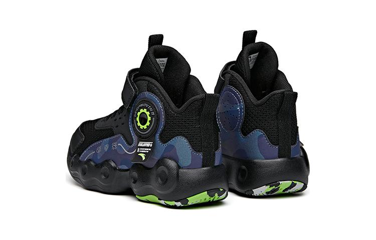 Shop (Preschool) Anta High-Top Basketball 'Black Blue Green' A312139932A-3