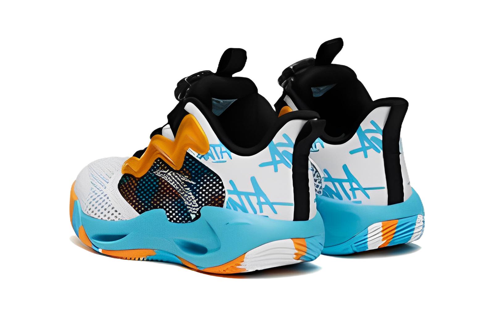 Lookbook (Preschool) Anta High-Top Basketball 'Black Lake Blue' A312329903-3