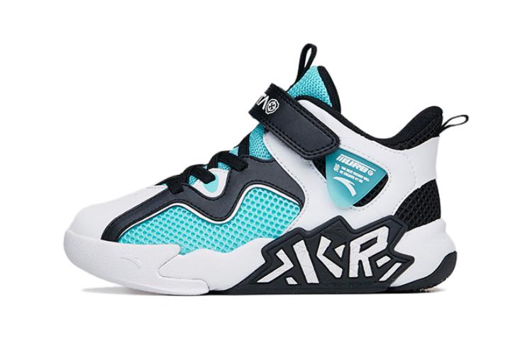 (Preschool) Anta High-Top Basketball 'Cement Buster White Blue Black' A312229966-2