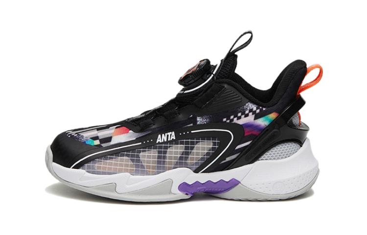 (Preschool) Anta High-Top Basketball 'Inverse Scales Black and White' A312329901-3