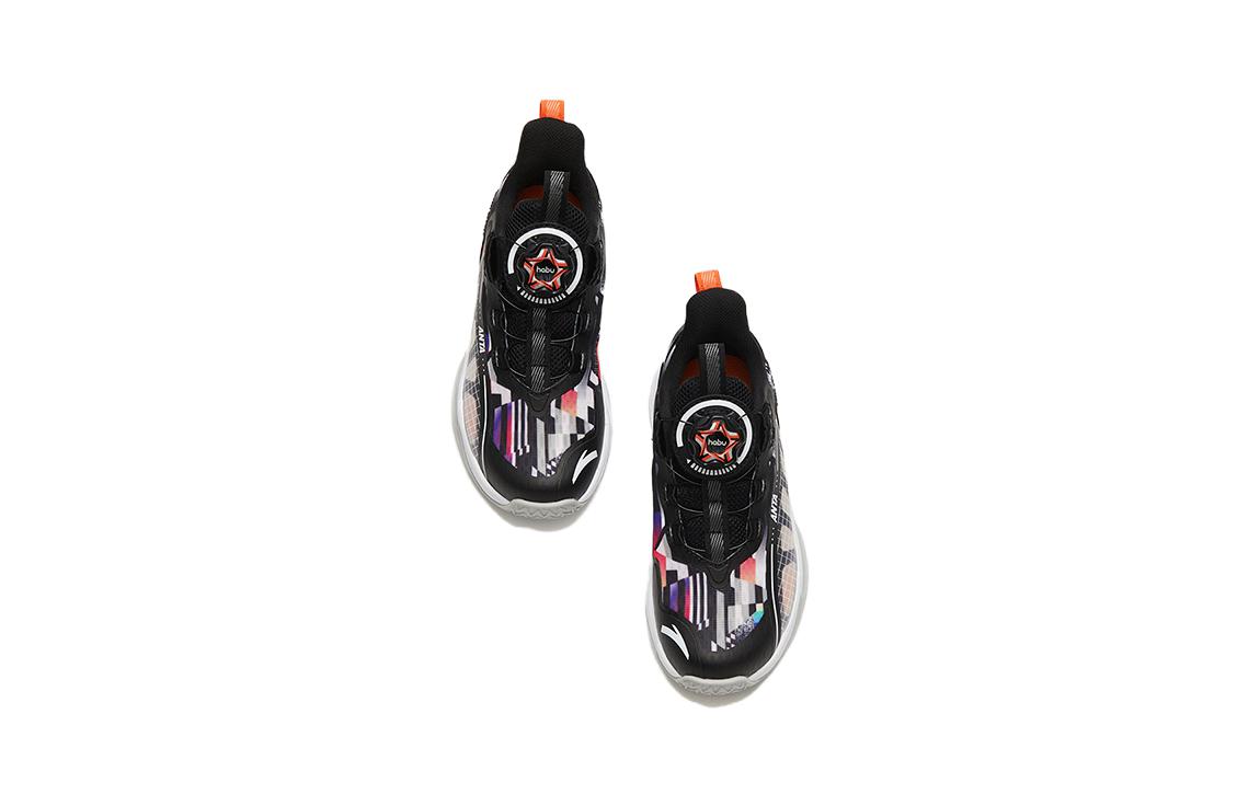 Lookbook (Preschool) Anta High-Top Basketball 'Inverse Scales Black and White' A312329901-3
