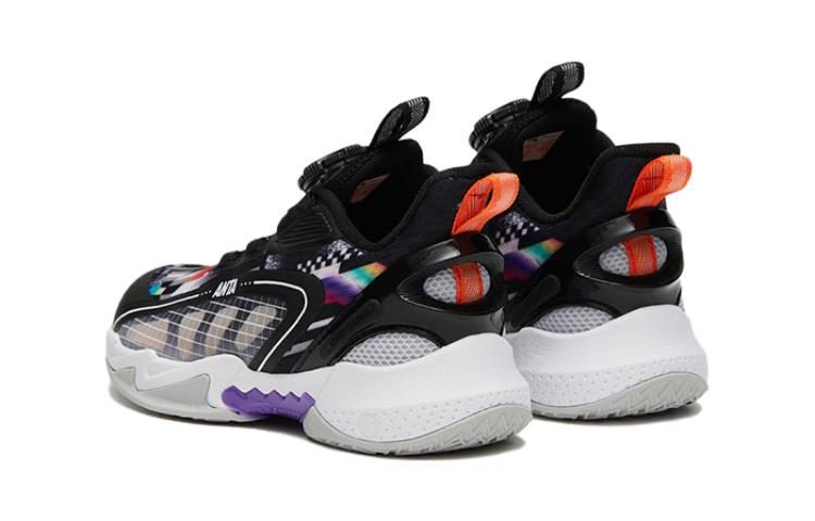 Shop (Preschool) Anta High-Top Basketball 'Inverse Scales Black and White' A312329901-3