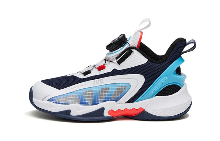 (Preschool) Anta High-Top Basketball 'Nishikigoi White Blue' A312329901-1