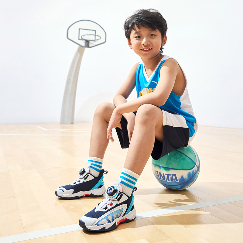 Details for (Preschool) Anta High-Top Basketball 'Nishikigoi White Blue' A312329901-1