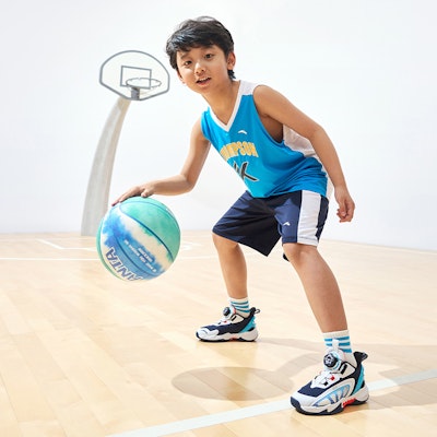 (Preschool) Anta High-Top Basketball 'Nishikigoi White Blue' A312329901-1 2