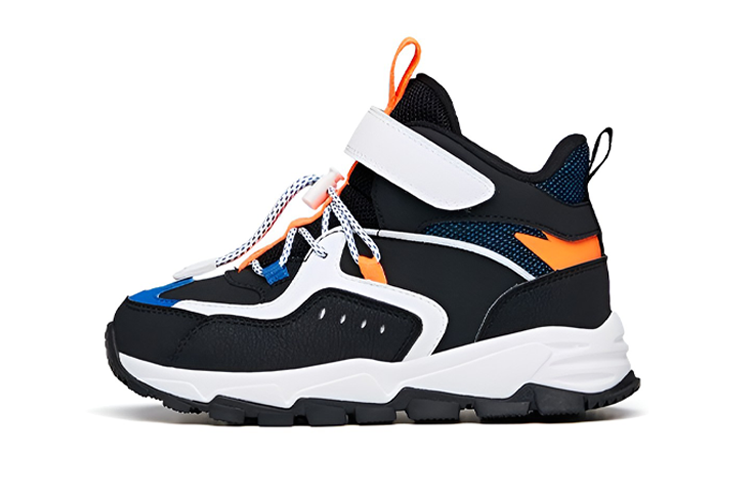 (PS) Anta High-Top Leather Sneaker 'Black White Blue Fleece'