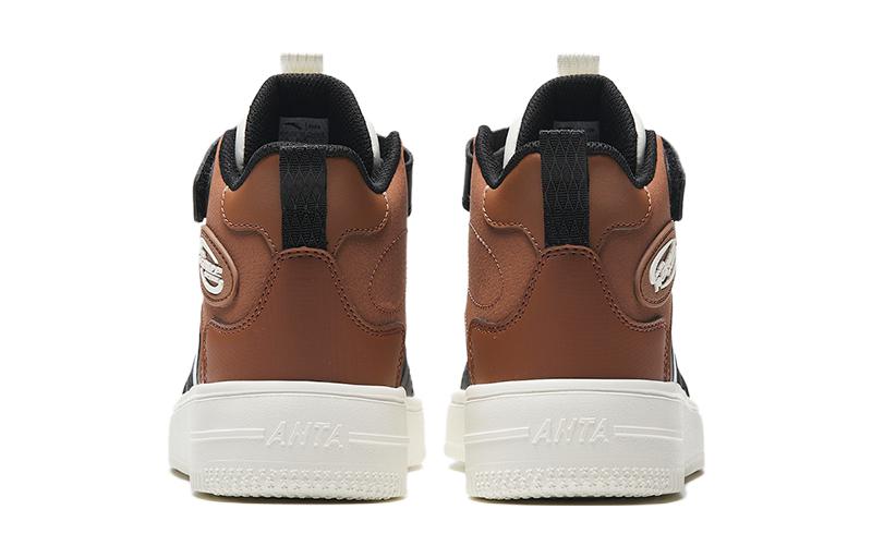 Shop (Preschool) Anta High-Top Sneaker 'Black White Brown' A312338034-3