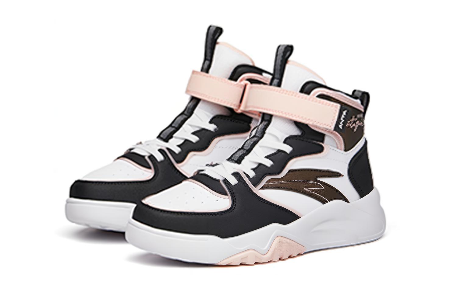 Lookbook (Preschool) Anta High-Top Sneaker 'White Black Pink' A322138030-5
