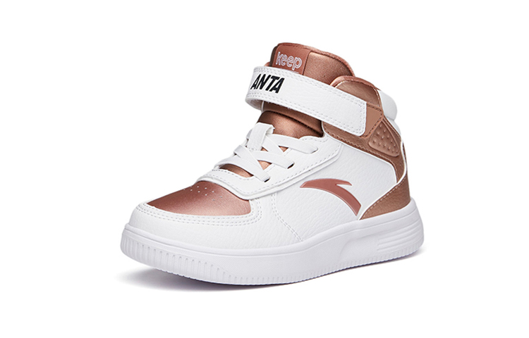 Order (Preschool) Anta High-Top Velcro Sneakers 'White Gold' A33039010H-13
