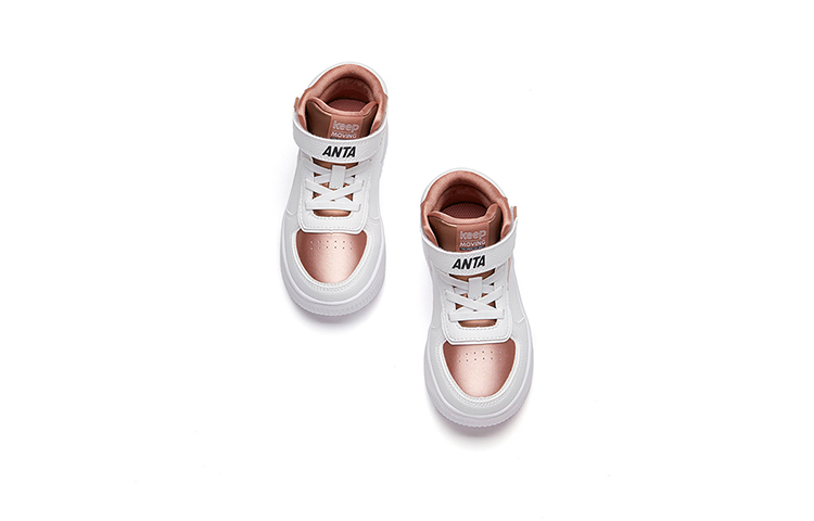 Lookbook (Preschool) Anta High-Top Velcro Sneakers 'White Gold' A33039010H-13