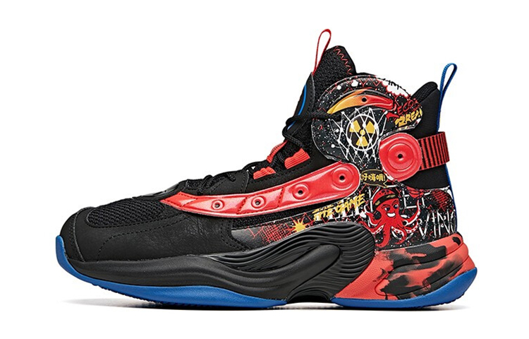 (Preschool) Anta KT High-Top Basketball Shoes 'Black Red' 312041103-8